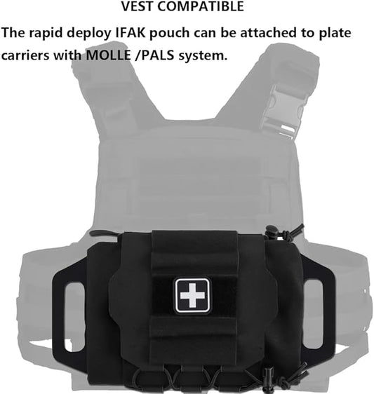 Tactical Medical Molle First Aid Pouch Two Piece System Micro Med kit Emergency Hunting Bag(Medium Size)