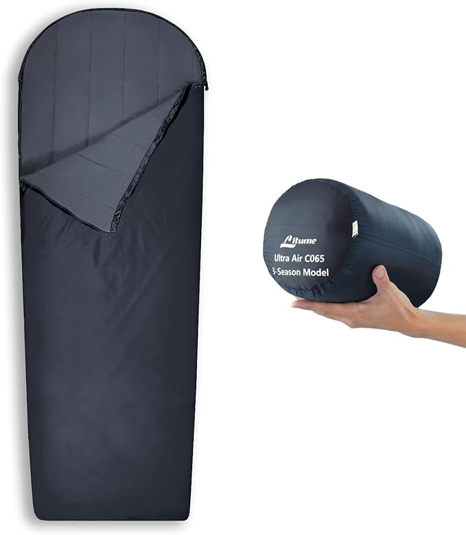 Compact Velvet Lined Sleeping Bag, Lightweight Three Season Sleeping Bag, Water Repelling Sack for Warm and Cold Weather, Comfortable, Backpacking, Hiking, Camping, Traveling