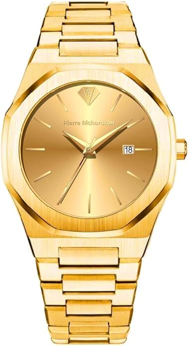 PIERRE RICHARDSON PR5428 Men’s Luxury Watch – Japanese Quartz Movement, Stainless Steel, 41mm, 5ATM Water Resistant, Scratch-Resistant Sapphire Crystal Glass – Classic Dress Watch for Men