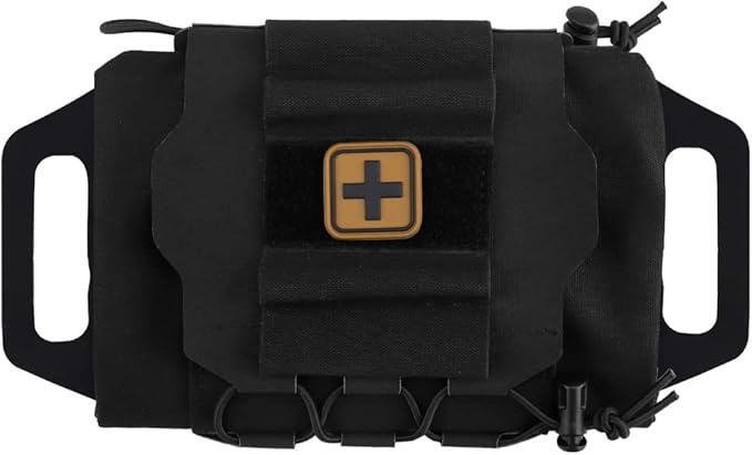 SABADO Rapid Deploy IFAK Pouch First Aid Kits Pack Tactical Two-piece System Medical Supply Holder Roll Carrier Hypalon Handle Outdoor Sport Hunting Bag Laminated Matting Fabric