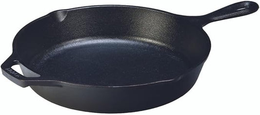 Lodge Seasoned Cast Iron Skillet - 12 Inch Ergonomic Frying Pan with Assist Handle, black