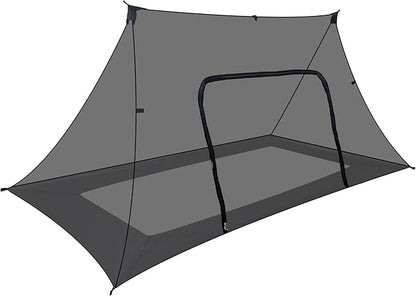 Onewind Camping Mosquito Net for Cot, Shelter Bugnet Camping Screen Room Ultralight No-See-Um Breathable Mesh Bugnet Mosquito Netting with Double Sided Zipper, Black