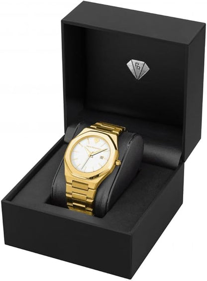 PIERRE RICHARDSON PR5428 Men’s Luxury Watch – Japanese Quartz Movement, Stainless Steel, 41mm, 5ATM Water Resistant, Scratch-Resistant Sapphire Crystal Glass – Classic Dress Watch for Men