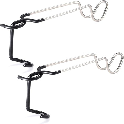 TOBWOLF 2PCS Outdoor Camping Lantern Hook Hangers Water Bottle Holder, Stainless Steel lamp Hanger Stand Water Bottle Bracket, Portable Non-Slip Tent Lamp Hook Cup Holder for Camping, Fishing, Hunting