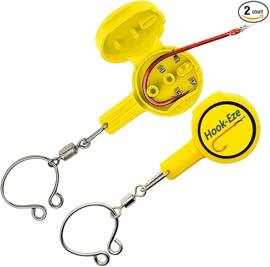 HOOK-EZE Fishing Knot Tying Tool | Protect from Fish Hooks | Tie Fishing Knots Easily | Cool Gadgets for Fishermen | Ice Fly Fishing | Fishing Accessories for Beginner Anglers | Nail Knot Tool