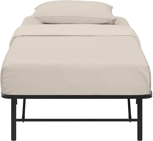 4-PC Cot Sheet Set - 25x75, 100% Cotton Fitted Sheet - Perfect for Narrow Twin/RV Bunk/Camping Cot/Guest Bed Replacement, Fits Upto 4-8" Deep Mattress - Beige Solid