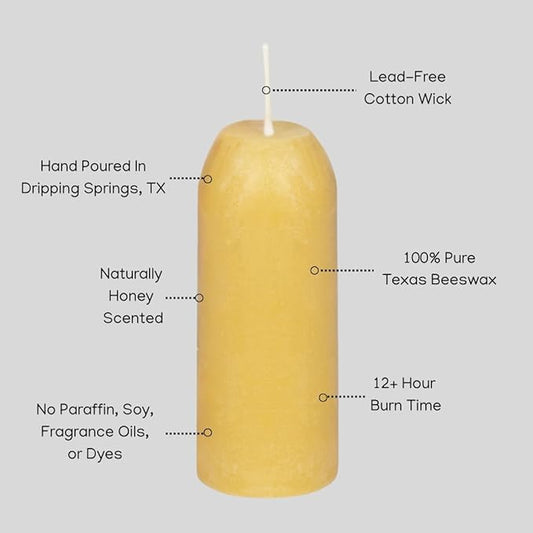 Original Pure Beeswax Lantern Candle - Set of 5, 12H Burn Time, 100% Pure Beeswax Candle, Indoor/Outdoor, Emergency Use