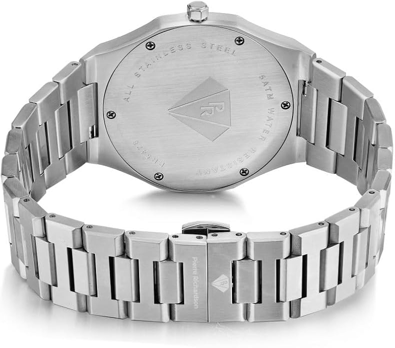PIERRE RICHARDSON PR5428 Men’s Luxury Watch – Japanese Quartz Movement, Stainless Steel, 41mm, 5ATM Water Resistant, Scratch-Resistant Sapphire Crystal Glass – Classic Dress Watch for Men
