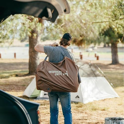 LOSTHORIZON Air & Foam Camping Mattress, Self-Inflating Sleeping Pad, 4.5" Thick, with Air Pump, Full
