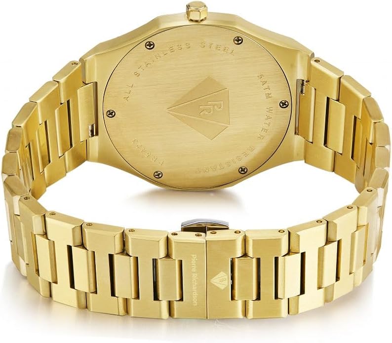 PIERRE RICHARDSON PR5428 Men’s Luxury Watch – Japanese Quartz Movement, Stainless Steel, 41mm, 5ATM Water Resistant, Scratch-Resistant Sapphire Crystal Glass – Classic Dress Watch for Men