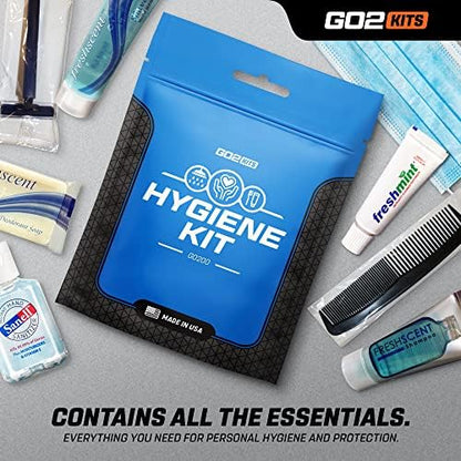 Ultimate Travel Toiletry Kit & PPE Kit, Hygiene Kit with Shaving Supplies & PPE for Travel, Business & Charity with Reusable Toothbrush, Bath Soap & Other Essential Toiletries, 5-Pack