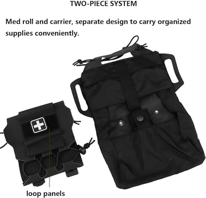 Tactical Medical Molle First Aid Pouch Two Piece System Micro Med kit Emergency Hunting Bag(Medium Size)