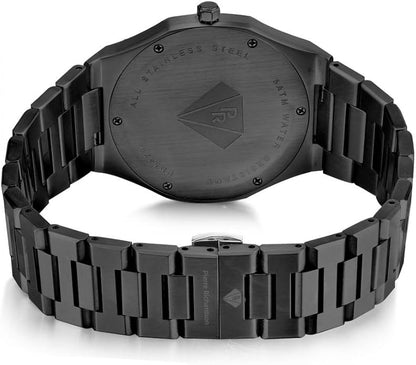PIERRE RICHARDSON PR5428 Men’s Luxury Watch – Japanese Quartz Movement, Stainless Steel, 41mm, 5ATM Water Resistant, Scratch-Resistant Sapphire Crystal Glass – Classic Dress Watch for Men