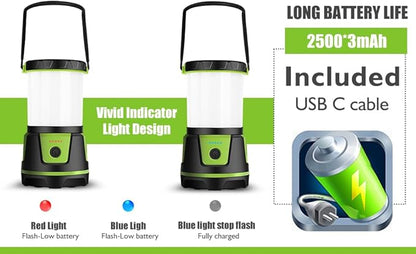 Rechargeable Camping Lantern 3000 Lumens – LED Flashlight with 5 Modes, IP54 Waterproof, 7500mAh Battery, Portable Bright Light for Power Outages, Emergencies, Hurricanes & Hiking