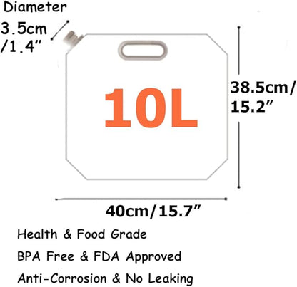 SUPANT Collapsible Emergency Water Jug Container Bag, Freezable, BPA Free Plastic Water Carrier Tank, Outdoor Folding Water Bag for Sport Camping Riding Mountaineer Backoacking, Food Grade