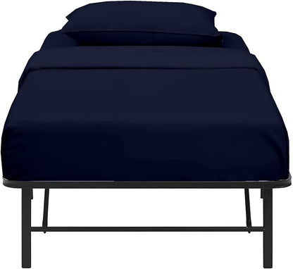 NON Sticky cotton 4 PC Cot Sheet Sets 28x75,100% Fitted Cot Sheet- Perfect Narrow Twin/Rv Bunk/Camping Cot/Guest Bed Replacement,Sheets Cot Bunk Bed-Fits Upto 4-8'' Deep Mattress- Navy Blue Solid