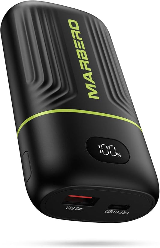 MARBERO Portable Charger 10000mAh Mini Power Bank USB C in&out Fast Charging Battery Pack Compact External Phone Powerbank Compatible with iPhone 16 15 14 13 12 Samsung S22 S21 Google AirPods iPad etc