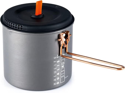 GSI Outdoors Halulite Dualist, 2-Person Ultralight Backpacking Cooking and Eating Set