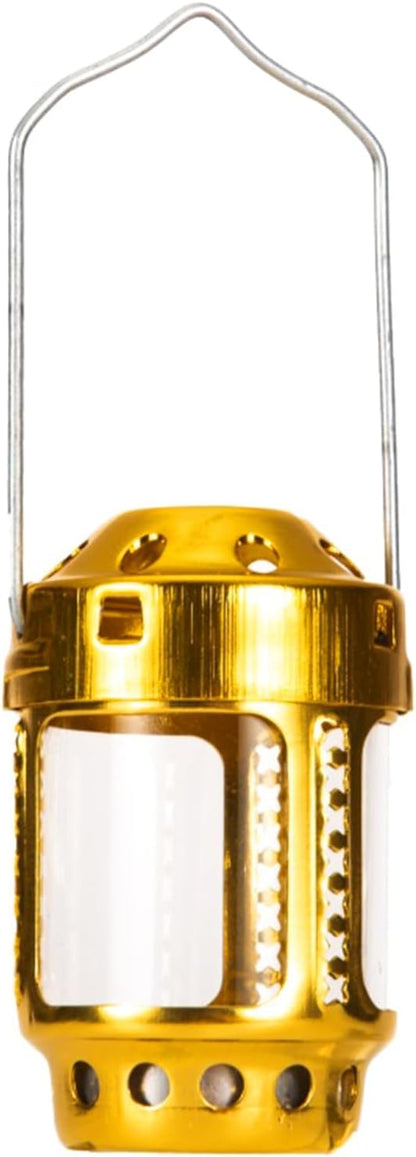Hiking Candle Lamp Night Fishing Hangings Outdoor Camping Aluminum Alloys Candle Lamp for Outdoor Camping Angling, Gold