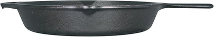 Lodge Seasoned Cast Iron Skillet - 12 Inch Ergonomic Frying Pan with Assist Handle, black