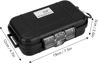 GOTOTOP Waterproof Storage Case, Outdoor Survival Storage Box Shockproof Waterproof Storage Case Airtight Carry Box Container for Outdoors Waterproof Container(Black)