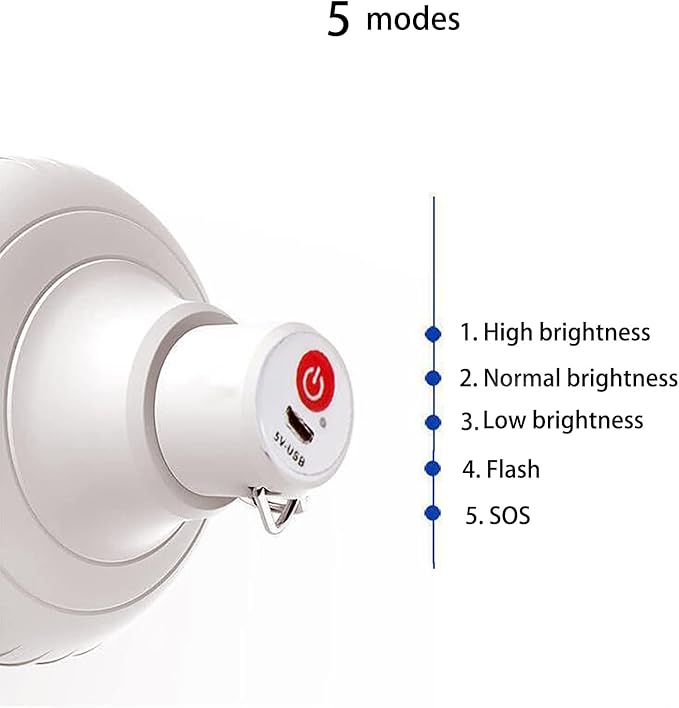 [800 Lumens] Rechargeable Camping Lantern , IPX7 Waterproof LED Emergency Light - 1200mAh Battery, USB Charging, 5 Light Modes for Tent/Hiking/Hurricane (20W)