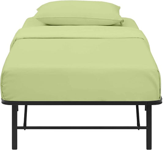 4 PC Cot Size Sheets Set 32x75, 100% Cotton Fitted Cot Sheet- Perfect for Narrow Twin/Rv Bunk/Camping Cot/Guest Bed Replacement, Sheets for Cot Bunk Bed-Fits Upto 4-8" Deep Mattress- Sage Solid