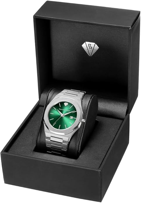 PIERRE RICHARDSON PR5428 Men’s Luxury Watch – Japanese Quartz Movement, Stainless Steel, 41mm, 5ATM Water Resistant, Scratch-Resistant Sapphire Crystal Glass – Classic Dress Watch for Men