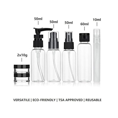 Travel Size Bottles Containers for Toiletries with Toiletry Bag and Label, Leak-Proof & TSA Approved Carry-on for Airplane Women Men