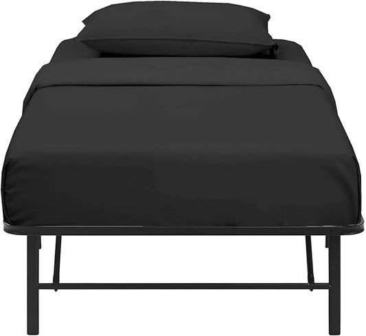 4 PC Cot Sheet Set 33x75, 100% Cotton Fitted Cot Sheet- Perfect for Narrow Twin/Rv Bunk/Camping Cot/Guest Bed Replacement, Sheets for Cot Bunk Bed-Fits Upto 4-8" Deep Mattress- Charcoal Solid