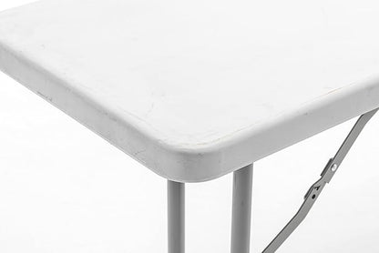 BTEXPERT 6-Foot - 72" Long White Granite Plastic Folding Seminar Training Table Portable 18" Wide Narrow, 29" High, Events Indoor Outdoor Lightweight Set of 2