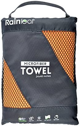 Rainleaf Microfiber Towel Perfect Travel & Gym & Camping Towel. Quick Dry - Super Absorbent - Ultra Compact - Lightweight. Suitable for Trip, Beach, Shower, Backpacking, Pool
