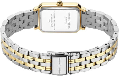 Roberto Marino RM1982 Women’s Luxury Watch Rectangular Gold – Japanese Quartz Movement, Vintage Stainless Steel Design, Silver Dial, Elegant Dress Timepiece, 3ATM Water Resistant – Reloj para Mujer