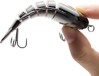 Multi Jointed Fishing Lures Glide Bait Panfish Bluegill Swimbaits Hard Topwater Bass Lures Saltwater Freshwater 3.5in/0.85oz