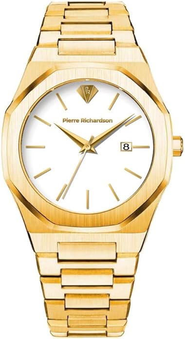PIERRE RICHARDSON PR5428 Men’s Luxury Watch – Japanese Quartz Movement, Stainless Steel, 41mm, 5ATM Water Resistant, Scratch-Resistant Sapphire Crystal Glass – Classic Dress Watch for Men