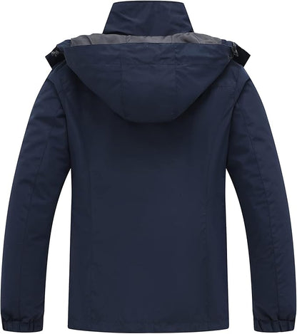 Women's 3 in 1 Ski Jacket Mountain Waterproof Windproof Winter Snow Coat Hike Snowboarding Jackets Hooded Warm Raincoat