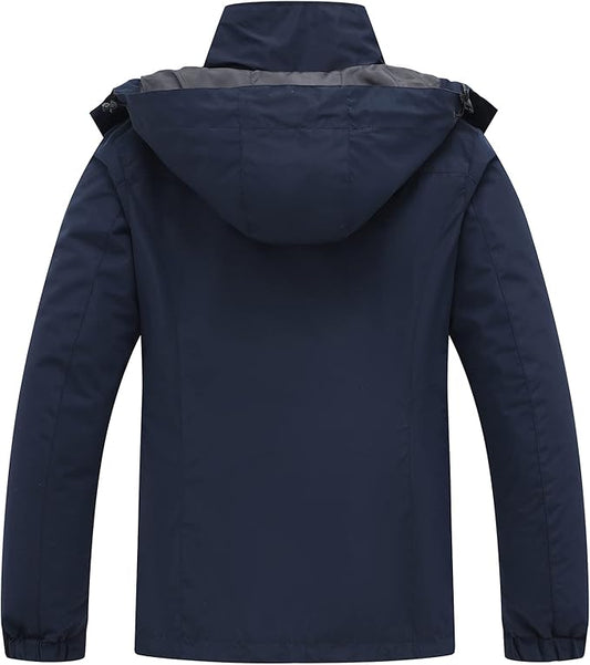 Women's 3 in 1 Ski Jacket Mountain Waterproof Windproof Winter Snow Coat Hike Snowboarding Jackets Hooded Warm Raincoat