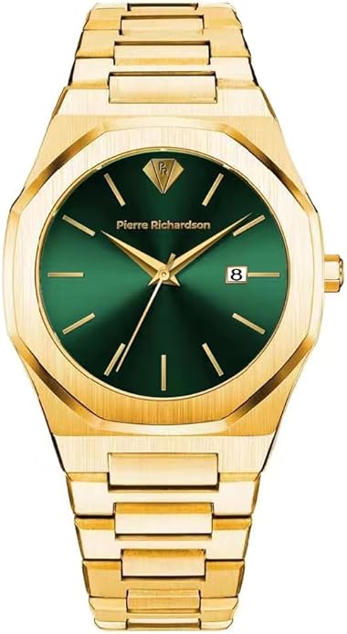 PIERRE RICHARDSON PR5428 Men’s Luxury Watch – Japanese Quartz Movement, Stainless Steel, 41mm, 5ATM Water Resistant, Scratch-Resistant Sapphire Crystal Glass – Classic Dress Watch for Men