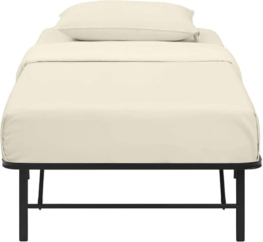 4-PC Cot Sheet Set - 25x75, 100% Cotton Fitted Sheet - Perfect for Narrow Twin/RV Bunk/Camping Cot/Guest Bed Replacement, Fits Upto 4-8" Deep Mattress - Ivory Solid