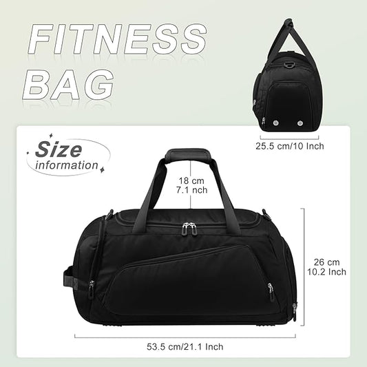 HUA ANGEL Waterproof Gym Bag with Shoe & Wet Compartment Large Capacity Sports Duffel Bag Men Women Travel Fitness Workout
