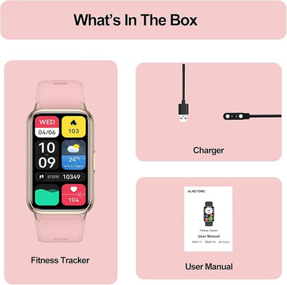 Smart Watch for Women, Fitness Tracker (Answer/Make Calls), with 1.47″ AMOLED Always-On Display, 24/7 Heart Rate, Sleep Tracking, 110+ Sport Modes, Custom watch faces, Compatible for Android Phone, A1