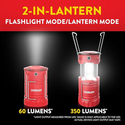Eveready ALCL31 Collapsible LED Lanterns, 350 Lumens, 3 Pack, Collapsible Lantern with 4 LED Light Modes