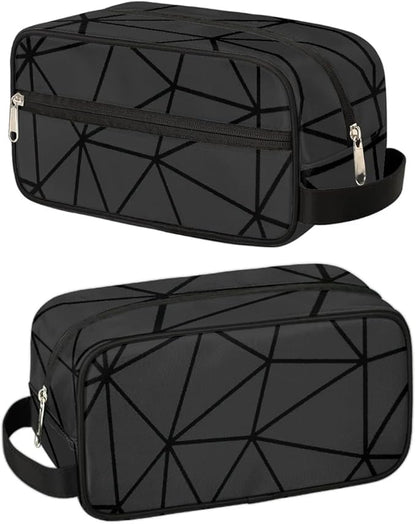 Black Triangle Hanging Toiletry Bag,Travel Hygiene Kits for Boys Mens,Waterproof Makeup Carry-on Bags,Cosmetic Bag,TSA Approved Shave Dopp Kit for Toiletries Shower Bathroom Accessories Gifts