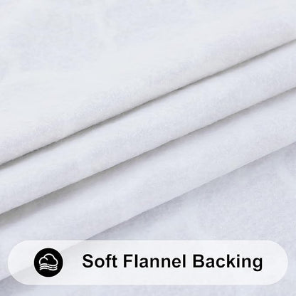 Smiry Rectangle Picnic Table Cover, Waterproof Elastic Fitted Camping Tablecloths for 5 Foot Tables, Wipeable Flannel Backed Vinyl Tablecloth Protector for Indoor, Outdoor (White, 36x60 Inches)