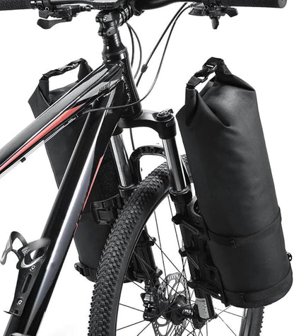 2Packs Bike Fork Bags Waterproof Roll Top Design 5L/7L Bicycle Dry Bag Fork Sacks Cycling Pack Bike Pannier for Moutain Bikes Road Bikes Electric Scooters