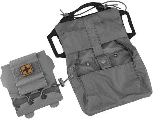 SABADO Rapid Deploy IFAK Pouch First Aid Kits Pack Tactical Two-piece System Medical Supply Holder Roll Carrier Hypalon Handle Outdoor Sport Hunting Bag Laminated Matting Fabric