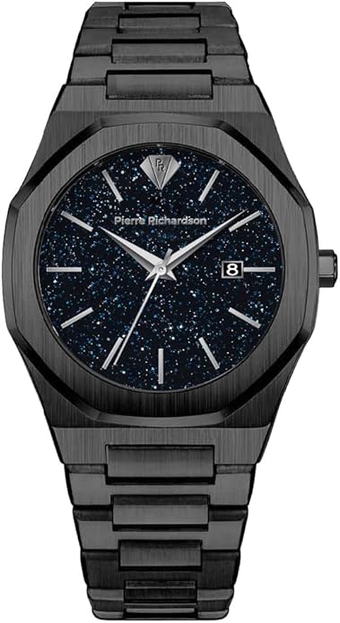 PIERRE RICHARDSON PR5428 Men’s Luxury Watch – Japanese Quartz Movement, Stainless Steel, 41mm, 5ATM Water Resistant, Scratch-Resistant Sapphire Crystal Glass – Classic Dress Watch for Men