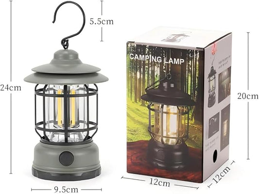 Rechargeable Camping Lantern,Outdoor Camping Light with USB Charging Port,Fearless of Wind and rain,Suitable for Garden,Courtyard,and Lawn Use(White)