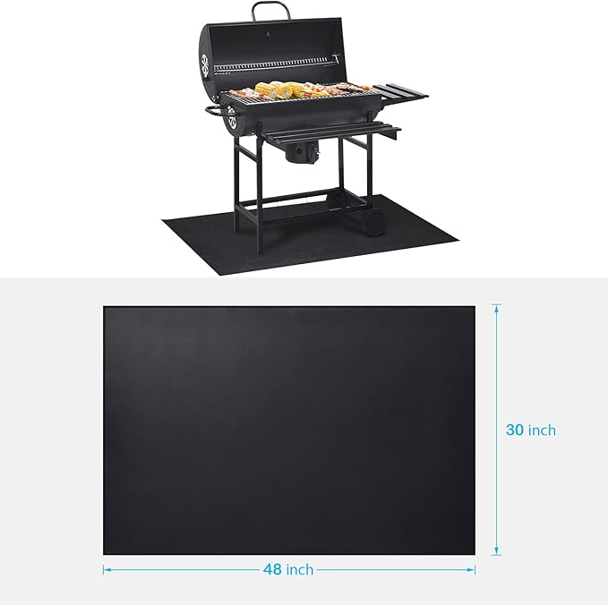 Under Grill Mat 48 ×30 Inch for Outdoor Charcoal, Flat Top, Smokers, Gas Grills.Oil-Proof and Water-Proof BBQ Cvtayn Fireproof Mat Protects Deck Grass, Indoor Fireplace Mat