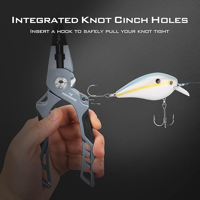 KastKing Gila 7.5-inch Fishing Pliers with Scissor Line Cutters, Aircraft Grade Aluminum Fishing Gear, Saltwater Resistant Fishing Tools, Non-Slip Rubber Handle